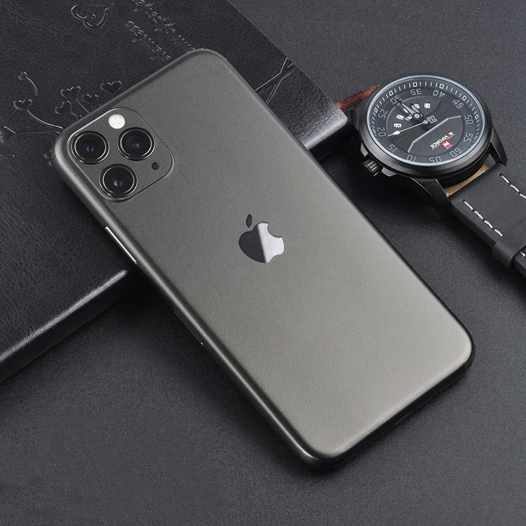 Красная фиолетовая Лазерная Зеленая задняя пленка для Apple IPhone 11 Pro Max 11 Pro алюминиевая матовая против царапин ультратонкая конструкция - Цвет: Черный