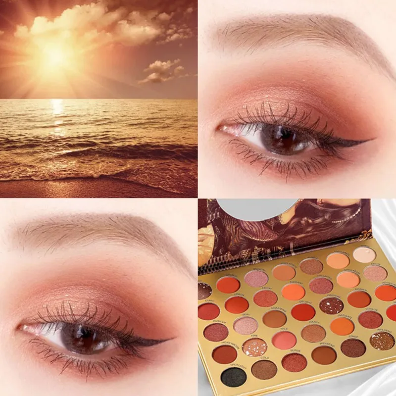 

Тени для век 35 цветов, водостойкие, тени для век с цветопередачей, блеск, цвет земли, Красные Тени для век, розовые тени для век