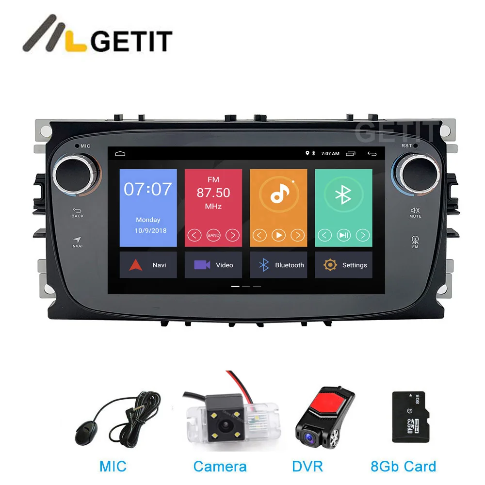 Ips Android 9 Автомобильный мультимедийный Радио стерео плеер gps для FORD Focus S-MAX Mondeo C-MAX