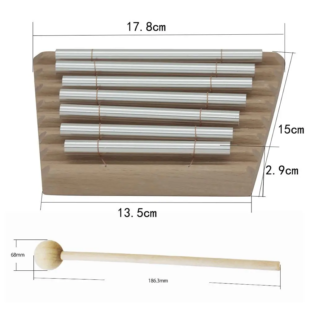 

Energy Chime 7-Tone Tabletop Chimes Kids Metal Xylophone Educational Chime Percussion Instrument With Mallet For Meditation And