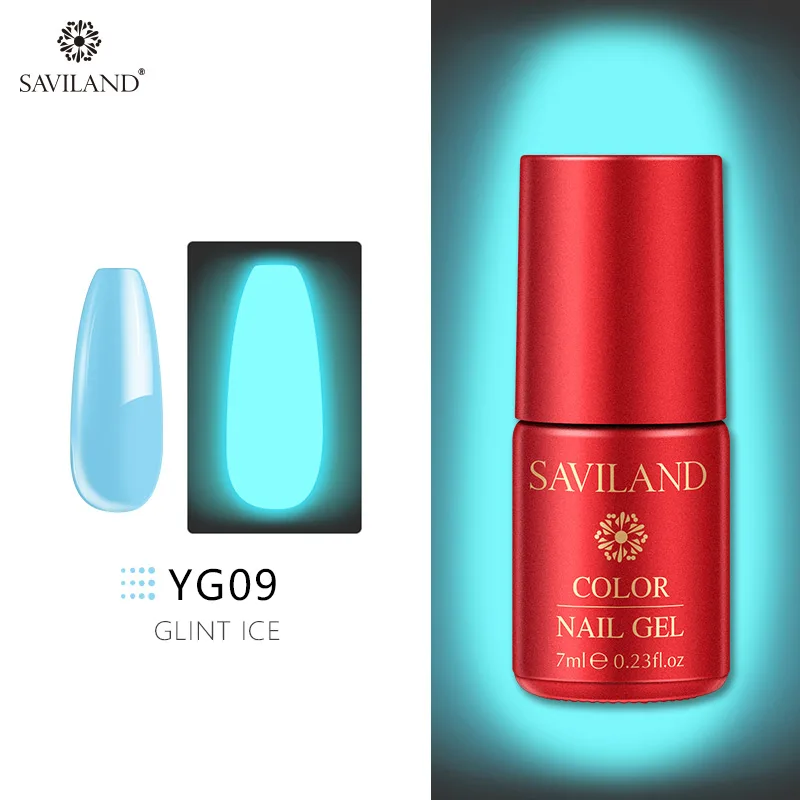 7ml YG09 Светящийся лак для ногтей SAVILAND, не протирает верхнее покрытие, 6 цветов, светящийся в темноте, Гель-лак для ногтей, отмачиваемый, УФ-Гель-лак, блеск в темноте - Цвет: 7ml YG09
