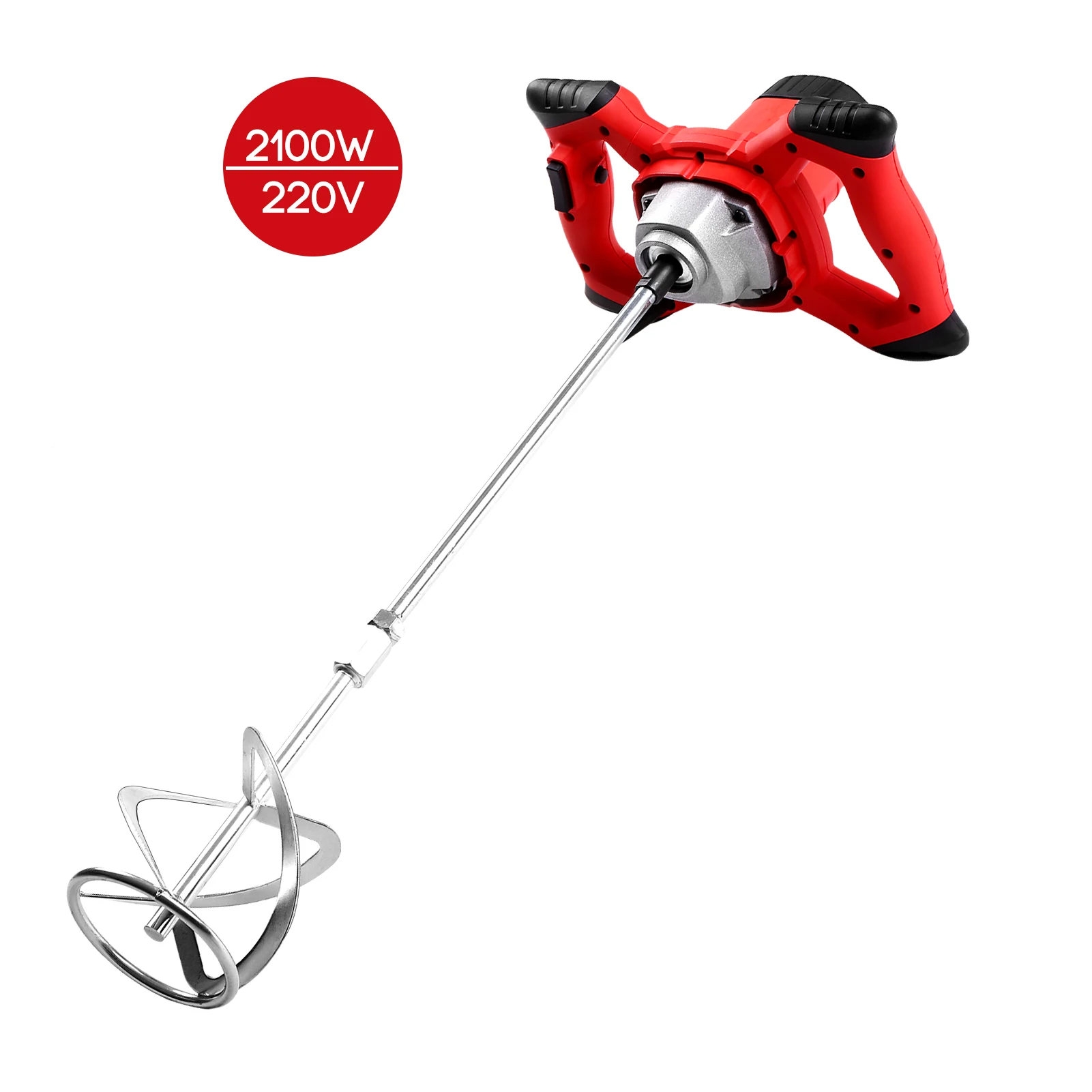 

2100W Electric Cement Mixer Stirrer 6-Speed Handheld Concrete Mixer for Mortars Paint Mud Grout 800rpm Powder Mixing Machine