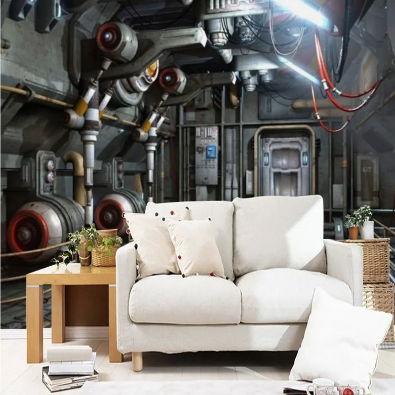 

Drop Shipping Wallpaper 3d Nostalgic Design Mechanical Warehouse Custom Murals Living Room Decoration 3d Wallpaper