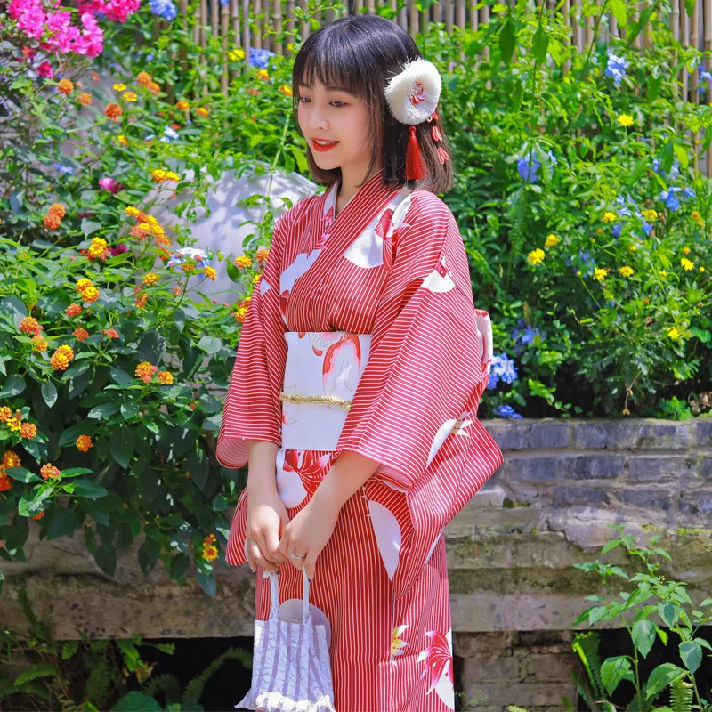 

Кимоно для косплея, мягкое, удобное, в красную полоску, с мелкой текстурой