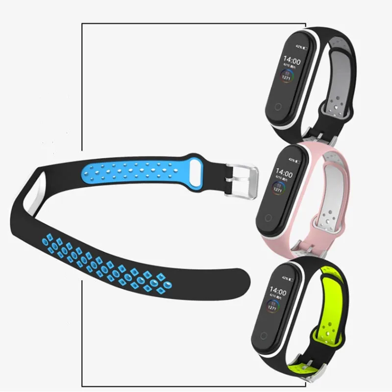 Ремешок силиконовый для Xiaomi Mi Band 5 4 3 сменный Воздухопроницаемый Браслет Для xiaomi