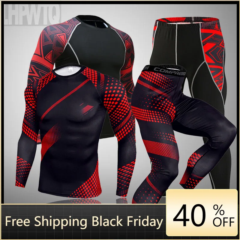 

Men's Thermal underwear Set MMA Tactics Fitness leggings base Compression Sports suit underwear Long Johns Men Clothing Brand