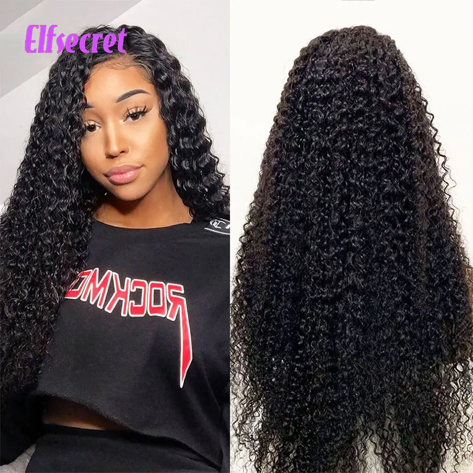 

Indian Kinky Curly Hair Transparent Lace Closure Wigs Black Women 30 32 Inch 4x4 Lace Closure Human Hair Wig Plucked Closure Wig
