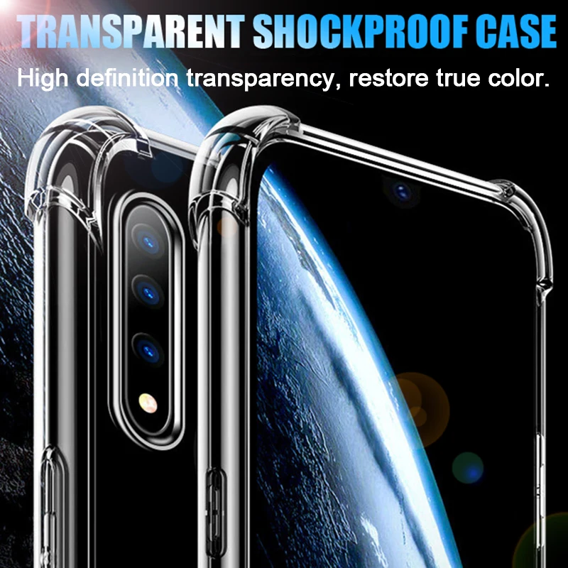 

Shockproof Phone Case For Samsung Galaxy s10 s9 s8 plusTransparent Case For Samsung note 10 9 clear Silicone Case Back Cover