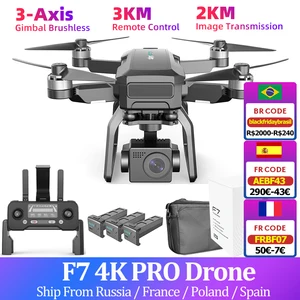 sjrc f7 4k pro gps drone camera 3 axis gimbal brushless pro quadcopter 5g wifi eis 3km 25mins flight rc helicopter dron vs f11 free global shipping