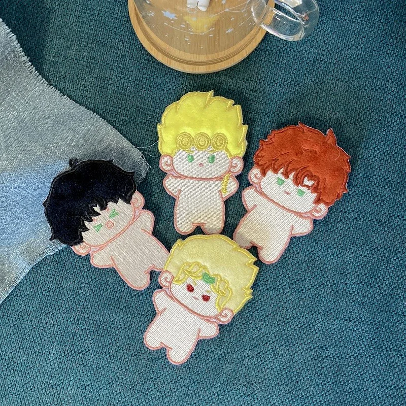 

Anime JoJo's Bizarre Adventure DIO KUJO JOTARO Cute Embroidery Sticker Cosplay Figure Plush Badge Cartoon Brooch Pin Accessories