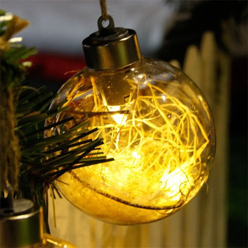 8cm Romantic Christmas Decorations Ball Transparent PVC For Home Luminous Light Hanging Tree Ornaments Supplies | Освещение