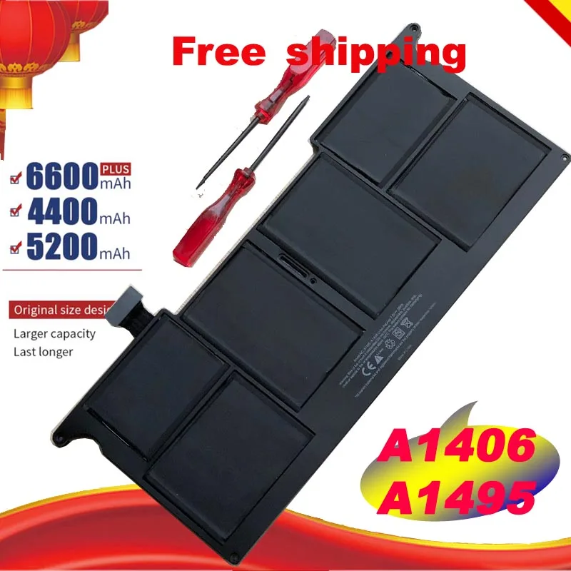 

New A1406 A1495 Battery For APPLE Macbook Air 11" inch A1465 Mid 2012 2013 Early 2014 A1370 Mid 2011 MC968LL/A Free shipping