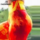 Женские леггинсы с рисунком пламени NADANBAO, эластичные модные сексуальные тонкие леггинсы с высокой талией для бега