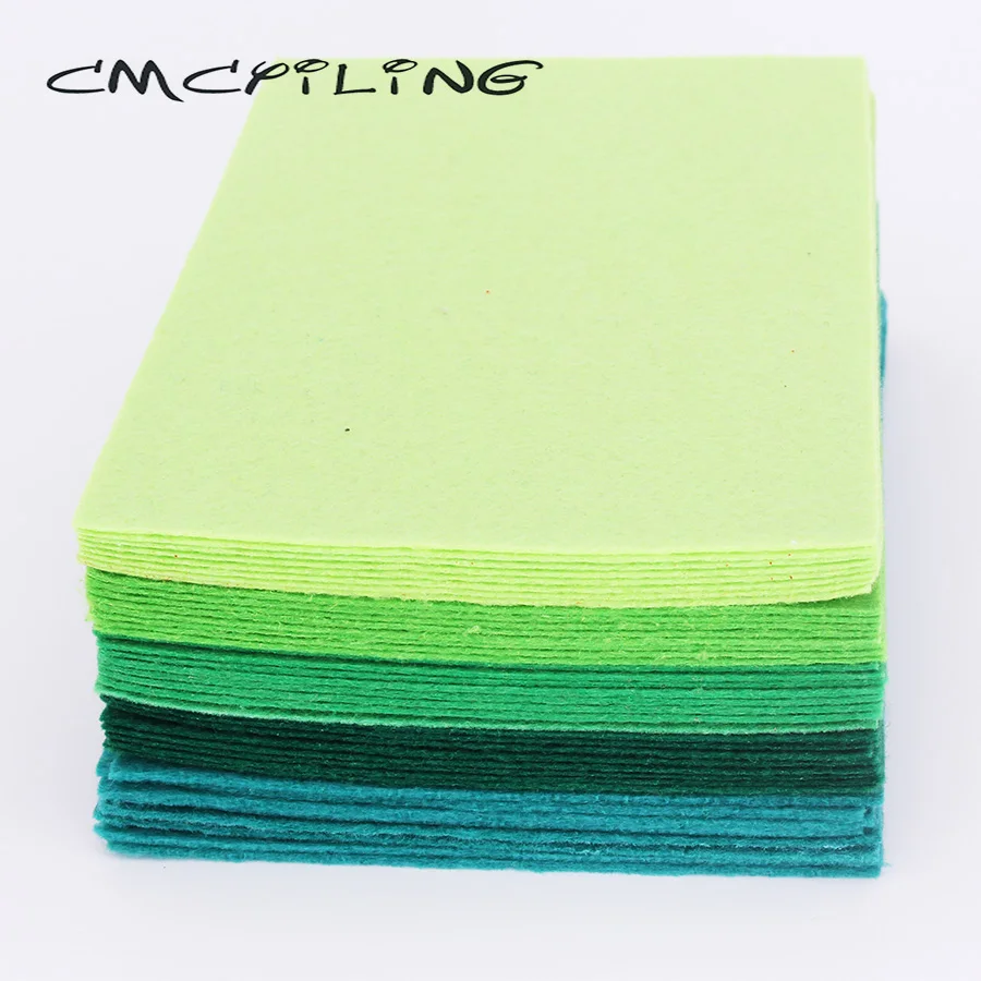 CMCYILING 40 шт./лот 10*15 см войлочная ткань 1 мм Толщина полиэфирная ткань для Швейное Ремесло «сделай сам» скрапбук войлочные листы Зеленый