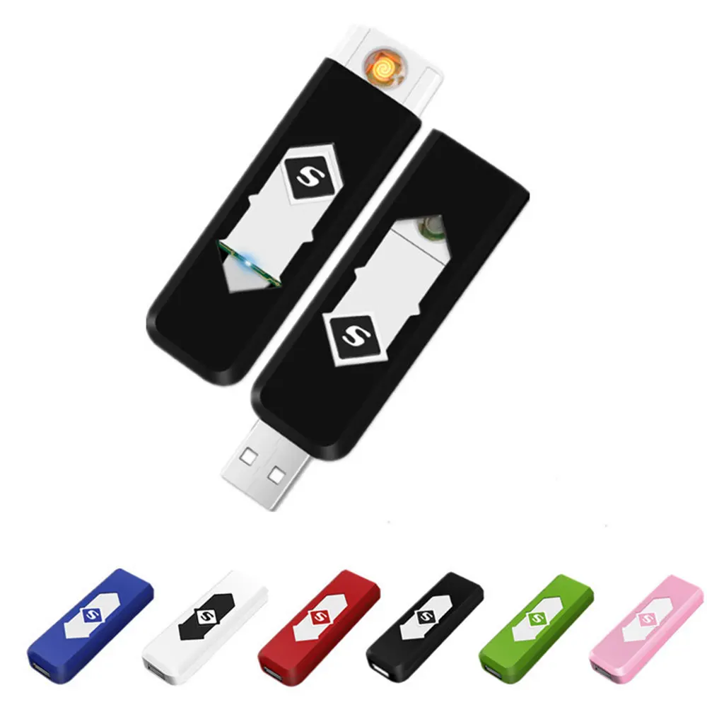 1 шт. портативная Зажигалка для курения Встроенная USB перезаряжаемая