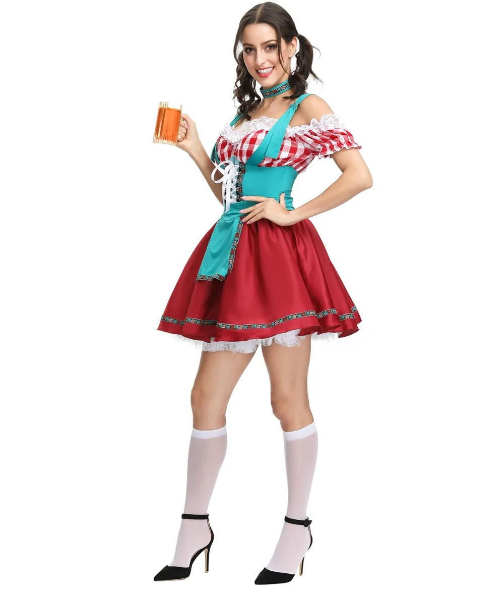 Женское сексуальное пиво oktoberfest девушка косплей костюм немецкий баварское пиво Wench Canival костюм праздничная одежда нарядное платье