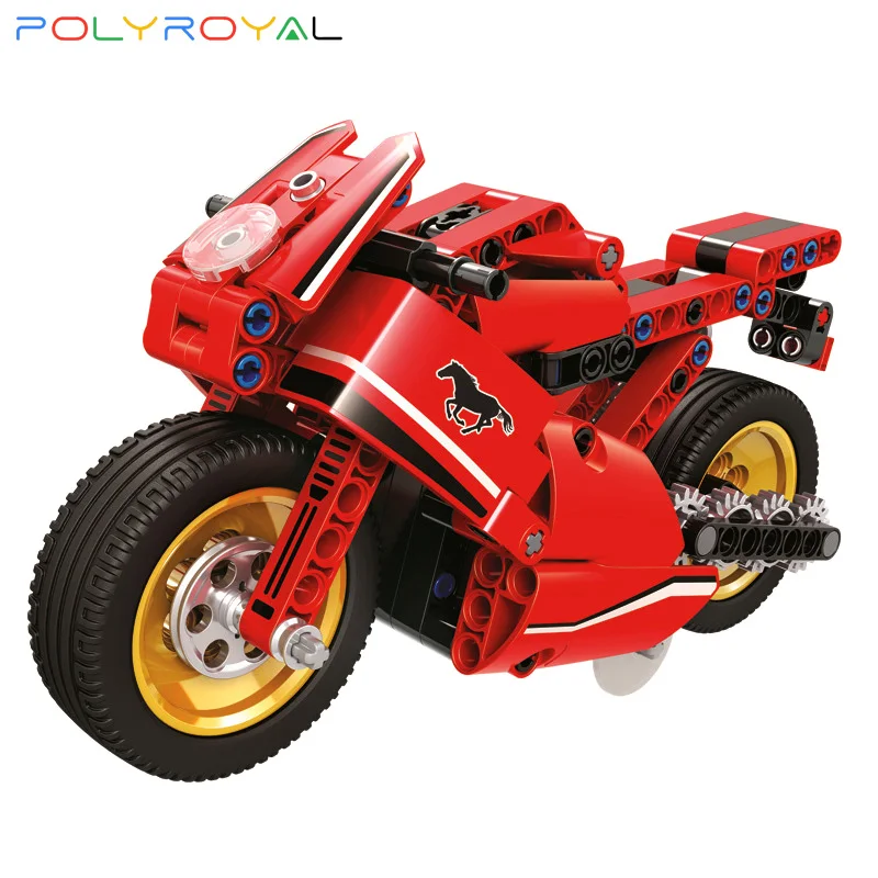 Строительные блоки Polyroyal MOC мотоцикл 188 шт. модель сделай сам детские игрушки
