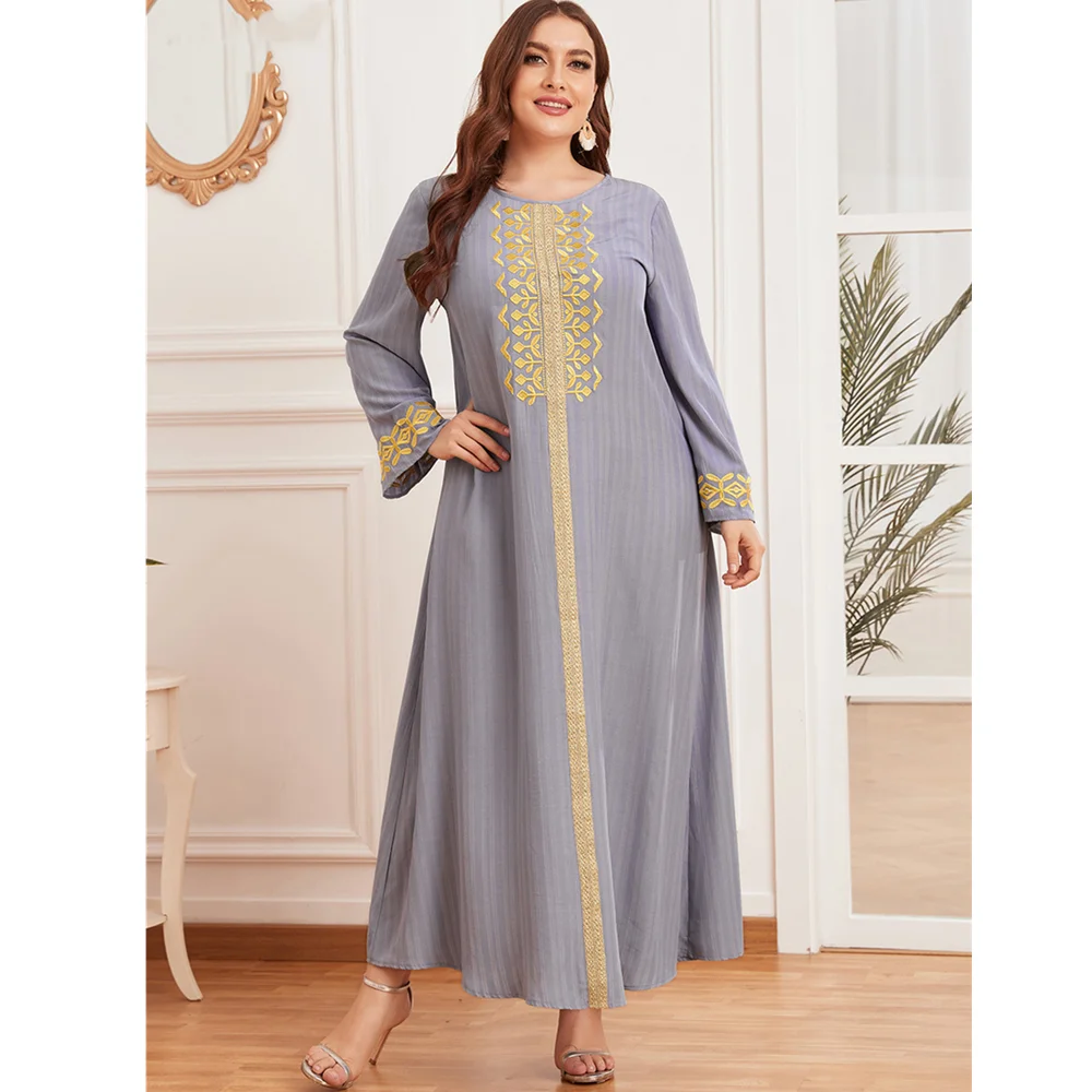 Бангладеш мусульманское длинное платье, женская абайя, Дубай, марокканская Женская Элегантная вышивка, кафтан, женское платье