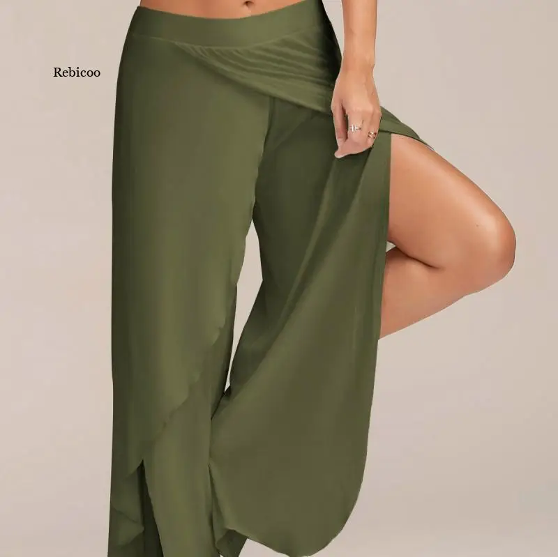 

Women's Wide-Leg Pants, Women's Loose Bloomers, Fitness Dance Clothes, Split Trousers, Plus Size Harem Pants, Elastic
