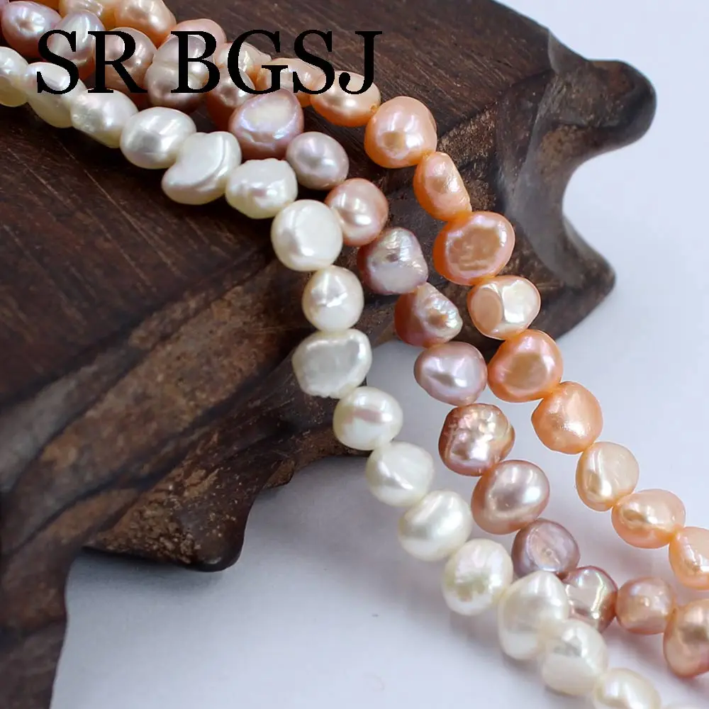 Бесплатная доставка 5 6 мм белый розовый фиолетовый барокко натуральный