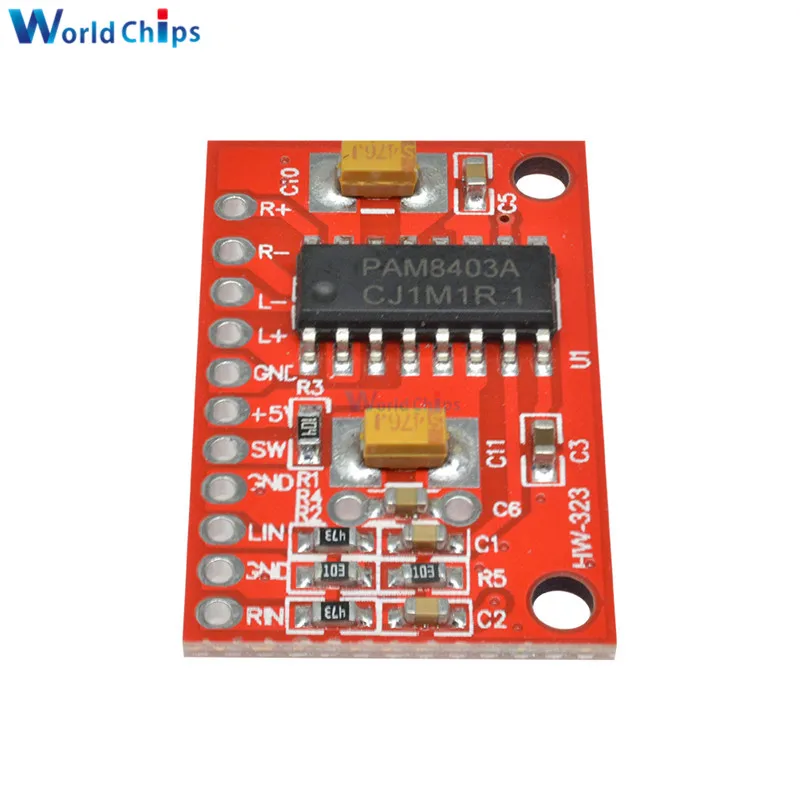 2*3 Вт супер мини плата цифрового усилителя PAM8403 2-канального класса D 2 5-5 В