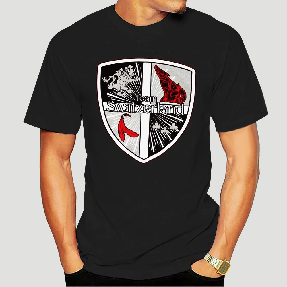 Сумерки Затмение Мужская футболка команда Swizterland Shield Crest 7474A|Мужские футболки| |