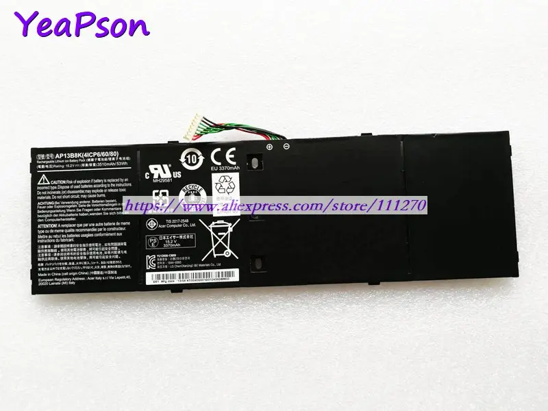 Yeapson 15 2 в 3510 мАч подлинный AP13B8K AP13B3K Аккумулятор для ноутбука Acer Aspire Series M5