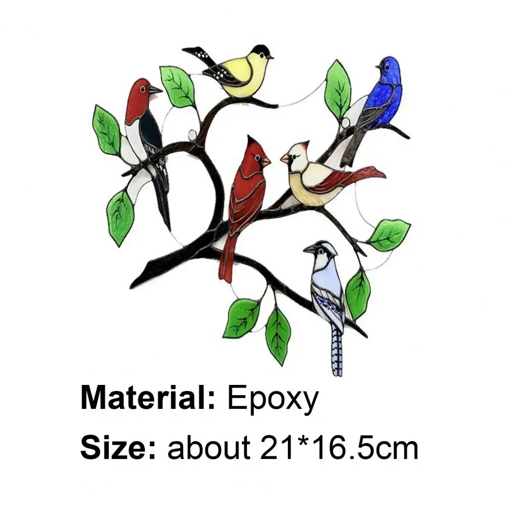 

Painted Window Bird Pendants Vivid Design Multi-color Window Bird Hanging Decorations