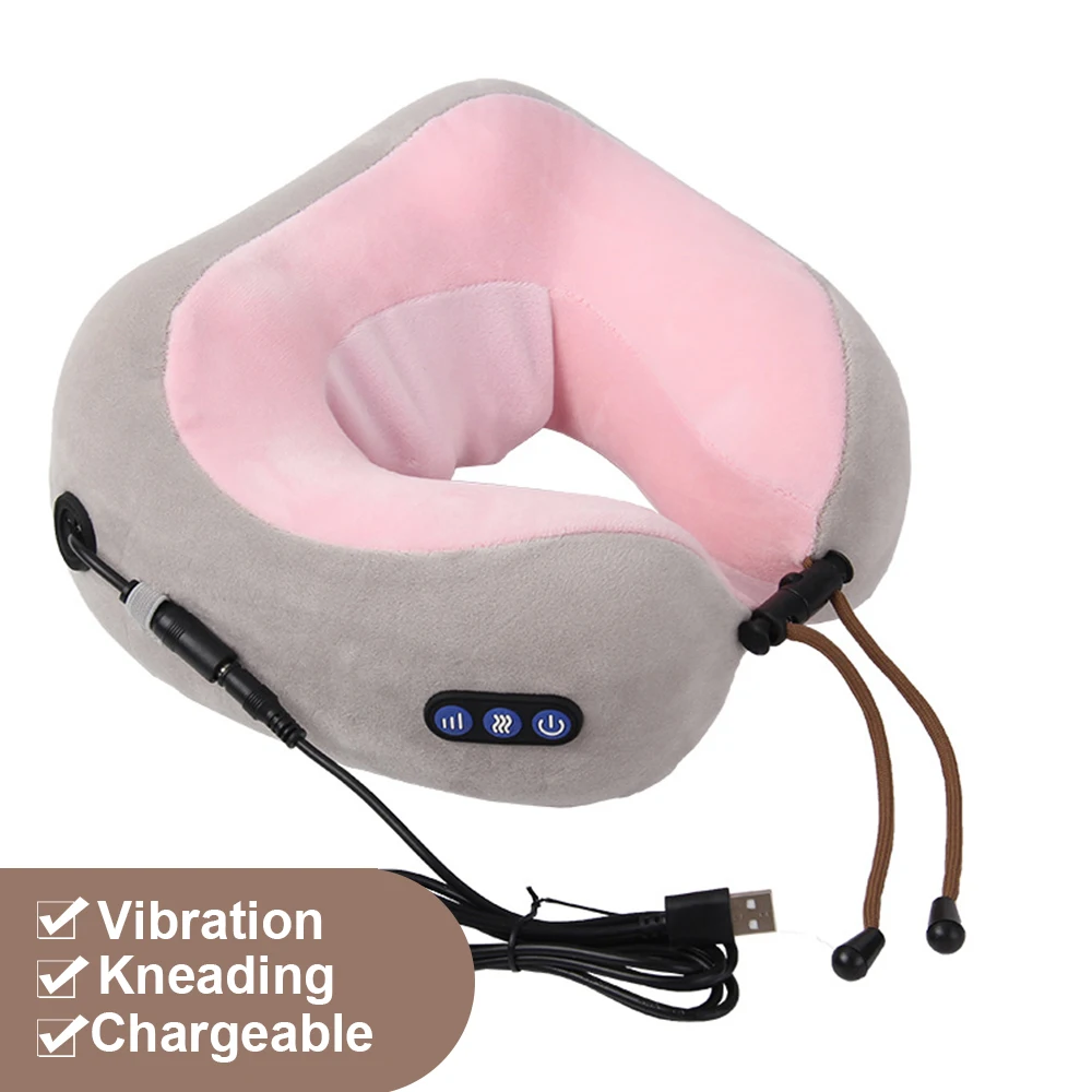 

Portable U-shaped Massage Pillow Cervical Physiotherapy Device Multifunctional Shoulder and Neck Electric Rechargeable Massager