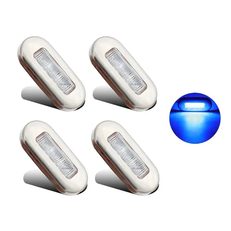 

4x3 LED 12V Boat Stair Deck Side Marker Light Courtesy Lights Indicator Turn Signal Lighting Marine Boat Accessory Taillights
