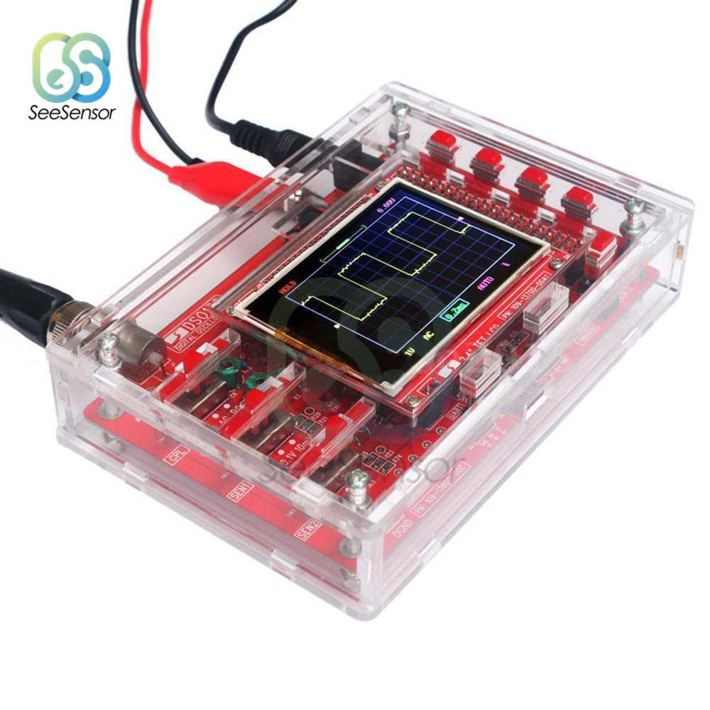 

Припаянный 2,4 "TFT LCD дисплей Ручной цифровой осциллограф комплект SMD припаянный + DIY акриловый чехол