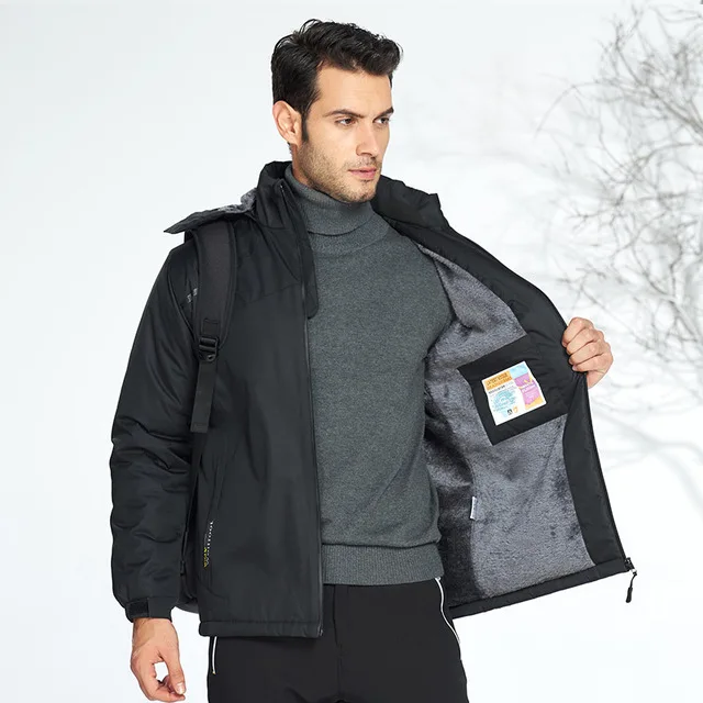 Зимняя походная куртка Мужская Флисовая утепленная парка ветрозащитная