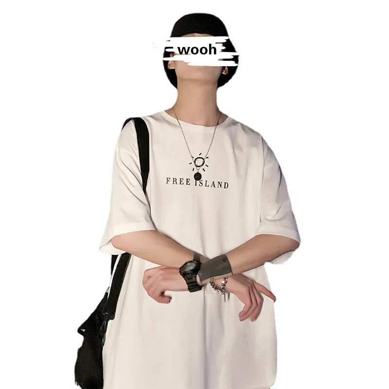 

2021 Summer Loose Short Sleeve T-shirt Men's Tide Brand Little Sun Half Sleeve T-shirt Korean Fashion Casual Clothes