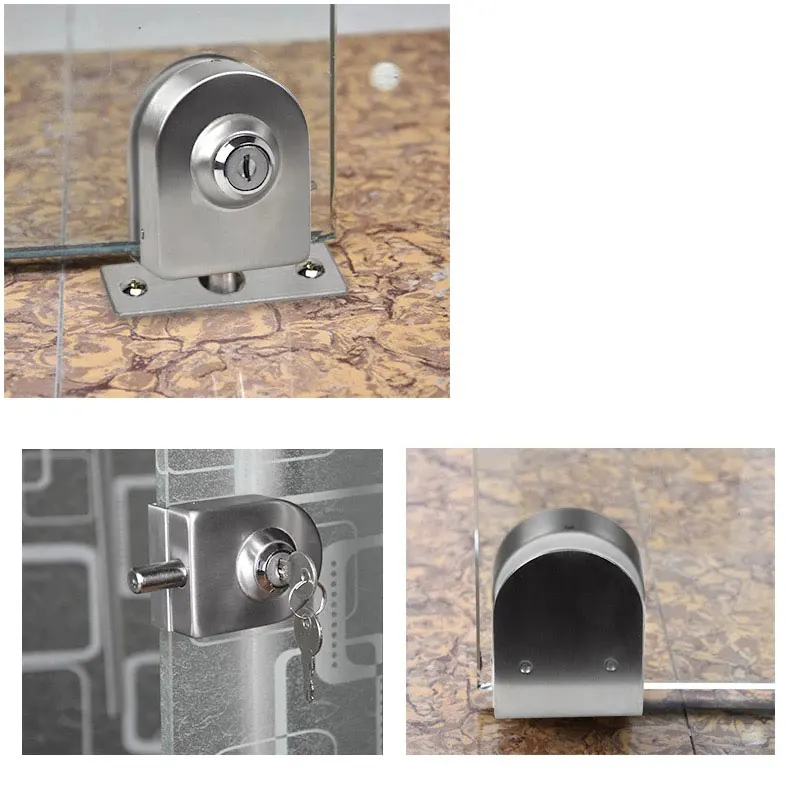 Напольный болт стеклянная дверная защелка из нержавеющей стали для Бескаркасной