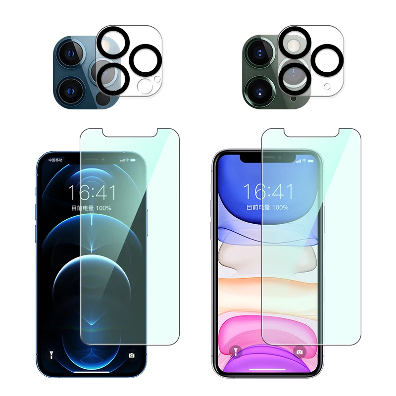 

С защитой объектива камеры для iPhone13 12 11 Pro Max закаленное стекло Защита экрана Противоударная пленка