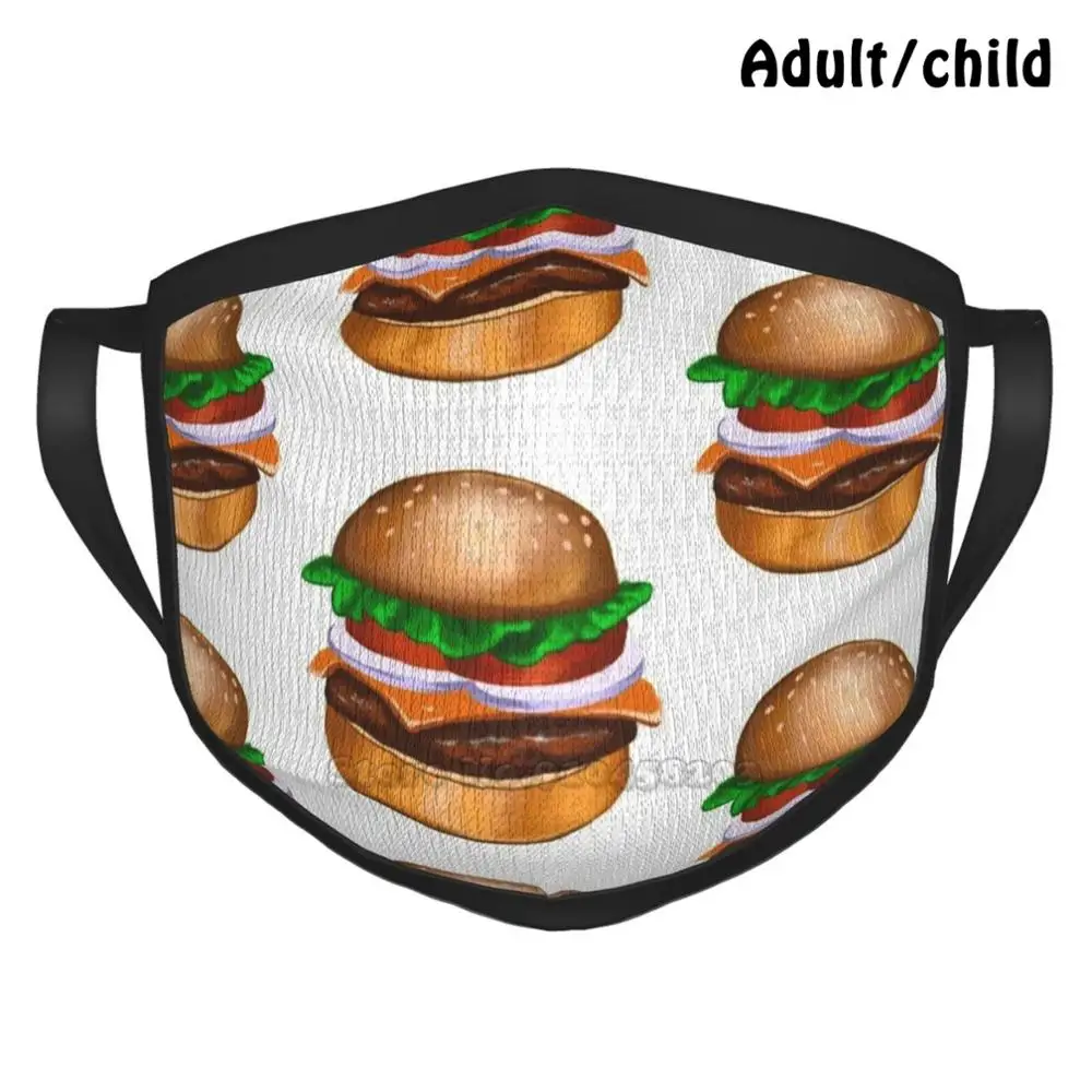 

Маска для лица в виде гамбургера, для взрослых и детей