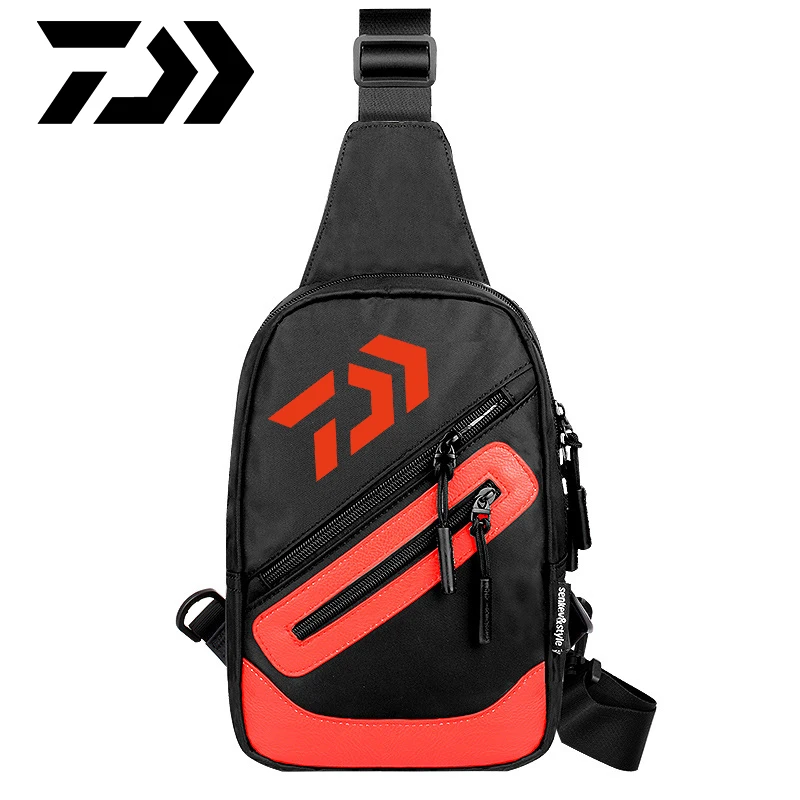 

Daiwa Fishing Bags Fishing Tackle Bag Water Resistant Oxford Fabric Fishing Storage Bag Crossbody Shoulder Bag Handbag