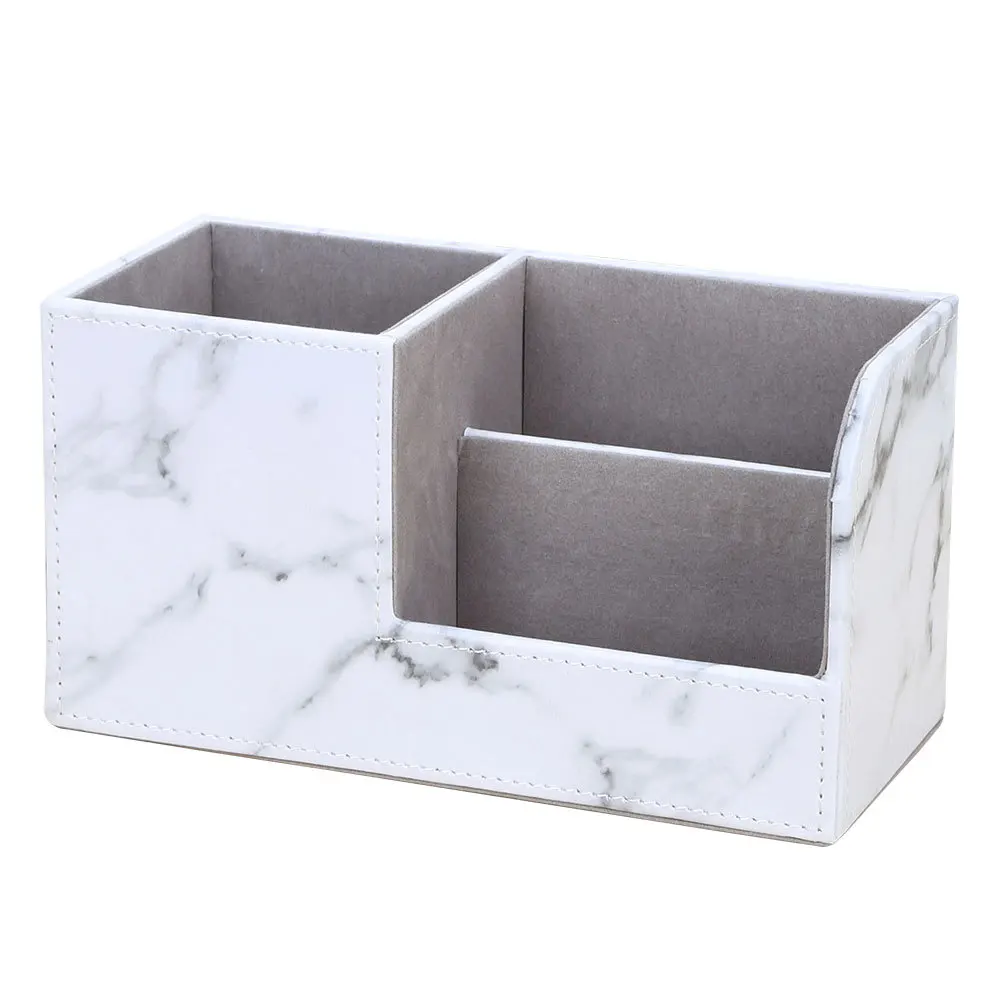 

Marbling PU Leather Storage Box Container Case Remote Controls Holder Home Decoration Office Supplies Desktop Accessories