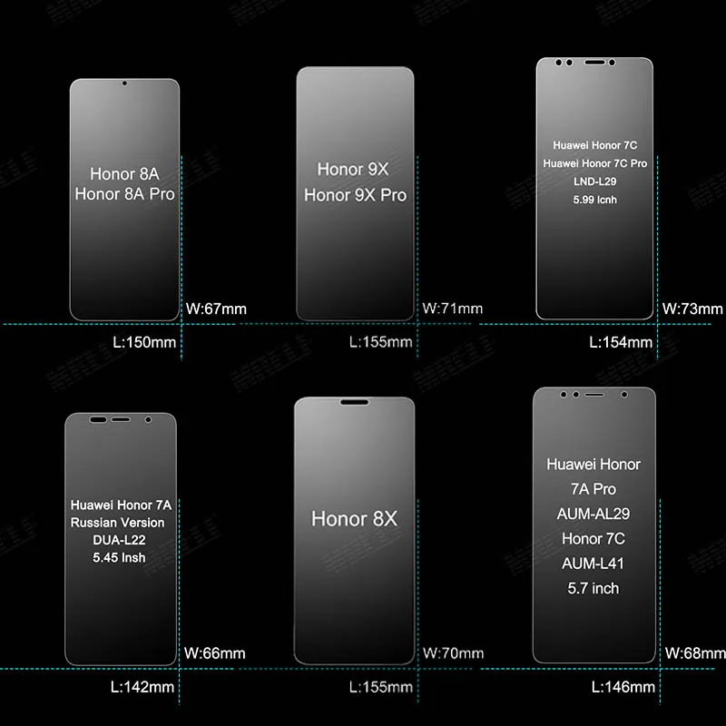 Закаленное стекло для huawei Honor 8X 7A 7C 9X 8A Pro Защита экрана Защитная безопасность 7C 7A Pro 9X стекло на Honor 8X 9X 8A стекло
