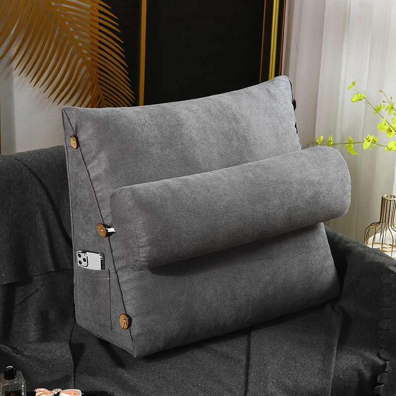 Velvet Triangular Backrest pillow Cushion Adjustable height For Sofa Cushions Bed Rest Pillow Back Support body | Дом и сад