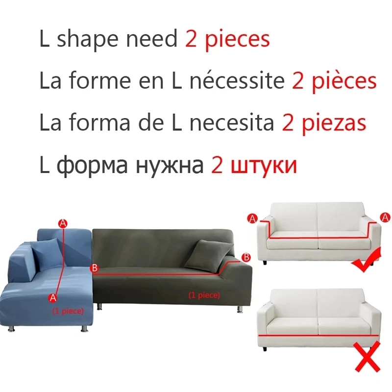

12 Colors Plush Sofa Cover Velvet Elastic Corner Sectional Sofa Covers for Living Room L Shape Seat Furniture Couch Slipcovers