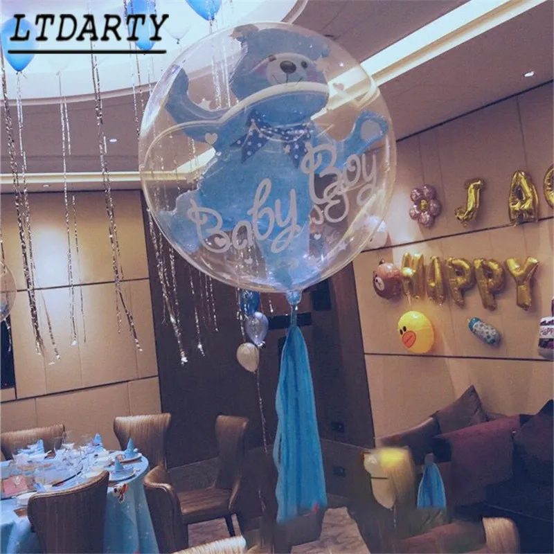 24 дюйма для Для мальчиков и девочек голубого розового цвета пузырь медведя