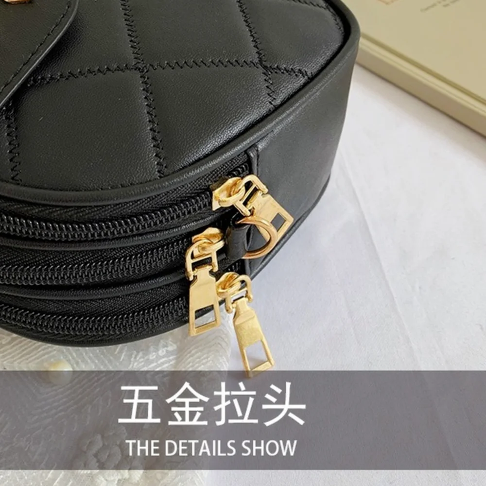 

2021 New Women Korean Fashion Versatile Causal 3 Layer Embroidery Shoulder Messenger Small Round Bag Lady Famous Designer Clutch
