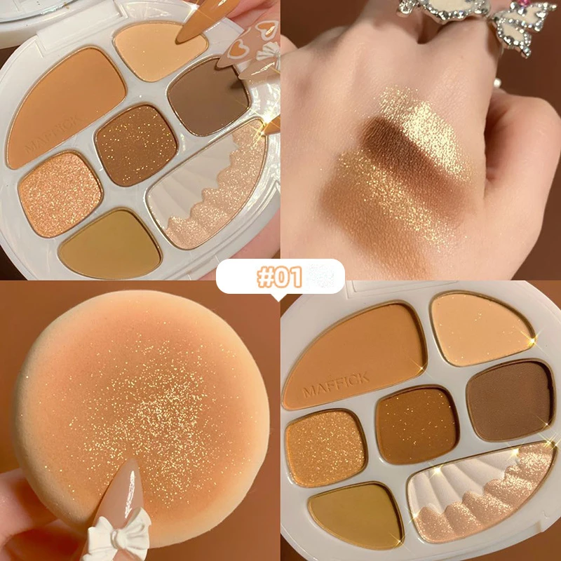 

Shell Case 8 Color Eyeshadow Palette Glitter Shimmer Matte Pearlescent Pigment Eyeshadow Palette Metallic Diamond Makeup Palette