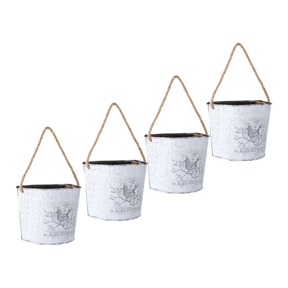 

4pcs Indoor Decorative Flowerpot Flower Holder Wall Hanging Flower Planter