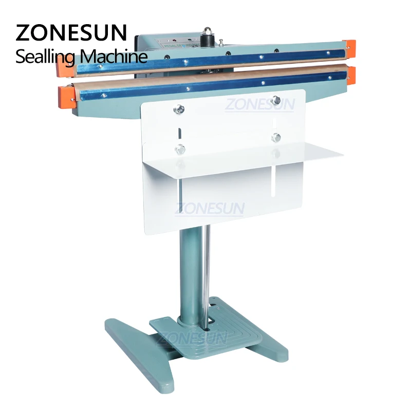 

ZONESUN Manual Plastic Bag Heat Sealing Machine with Foot Pedal Dual Use Aluminum Foil Heating Sealer Food Beverage Machinery