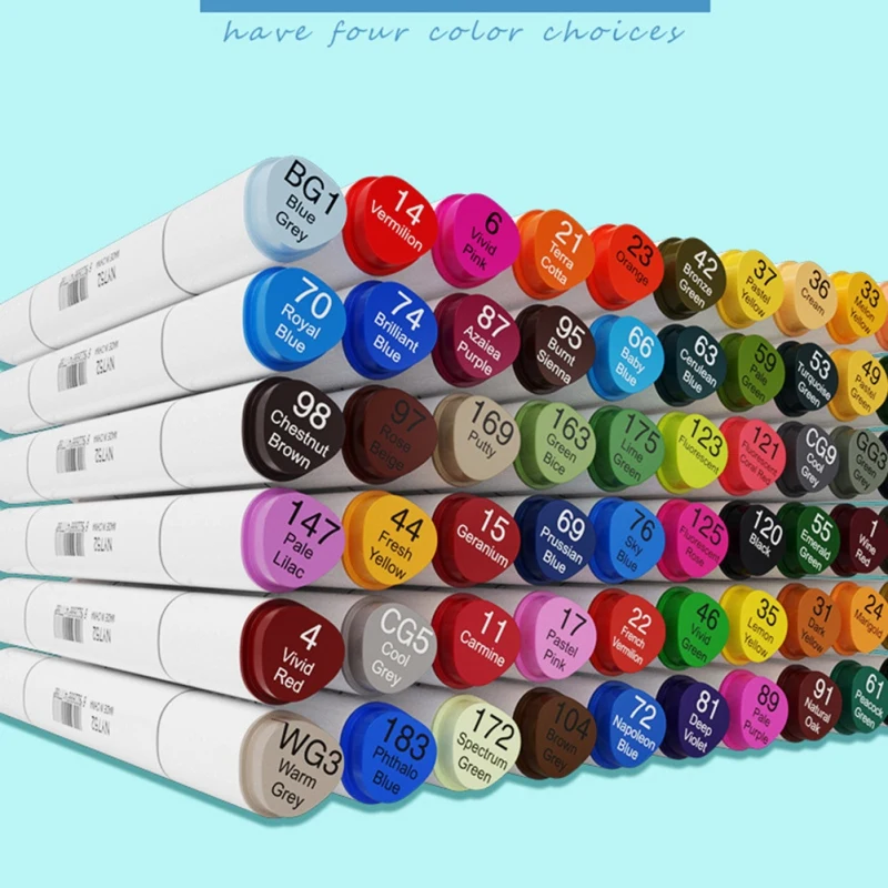 

New High-Quality Wear-Resistant Bag Mark Pen Student Two Heads Oily Double Mark 30/40/60 Color Book Take Notes Painting Tool