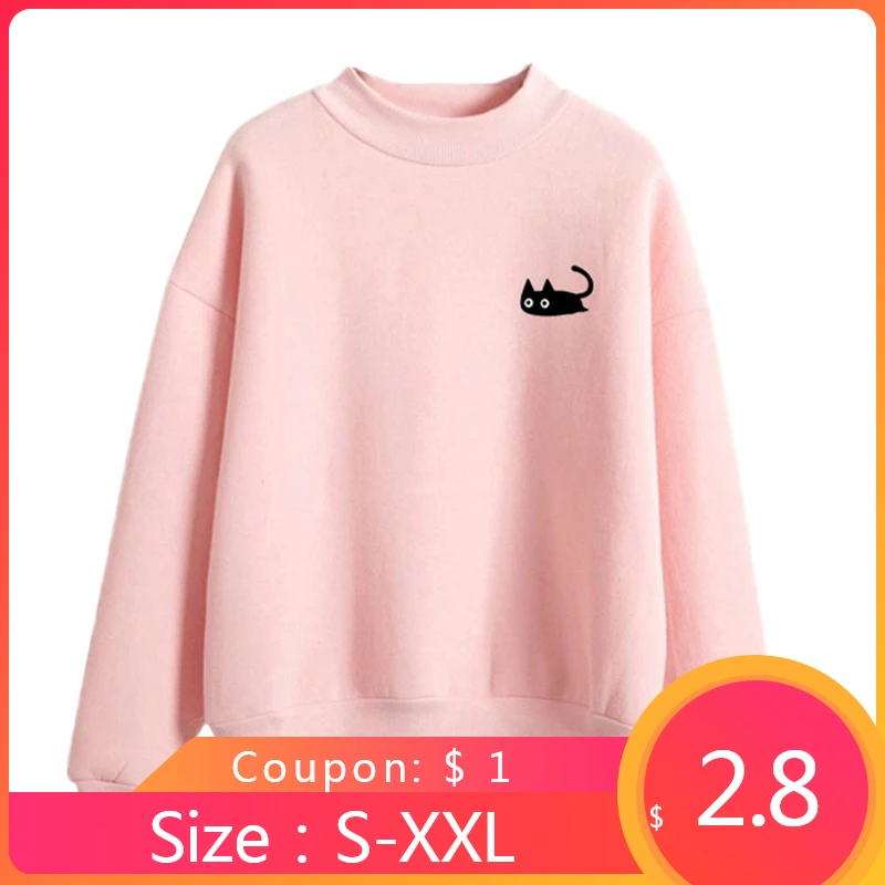 Женский Повседневный пуловер с длинными рукавами и высоким воротом рисунком