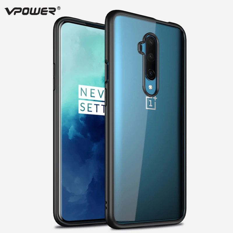

OnePlus 7T Case One Plus 7T Pro Back Cover Vpower Ultra Slim Clear Plastic+Silicone Hybrid Phone Fitted Cases for OnePlus 7T Pro