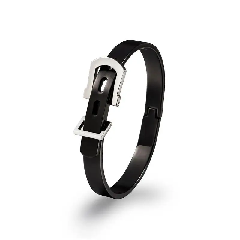 

Stainless Steel Bangle Luxury Cuff Bracelets Men Fashion Type C Twisted Roman Numeral